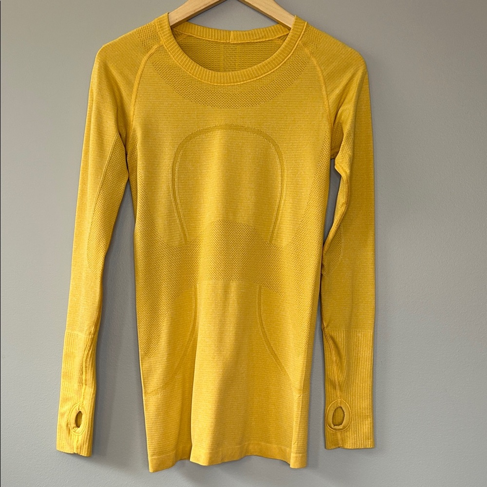 Lululemon‎ Swiftly Tech Long Sleeve LS Size 6 Honeycomb Yellow